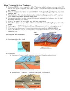 Further plates present underneath land mass are termed as continental plates and those underneath ocean are termed as oceanic plates. Plate Tectonics Gizmo Worksheet + mvphip Answer Key