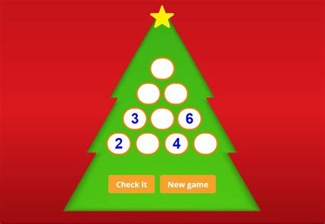 Math Christmas Tree Game Online Worksheets