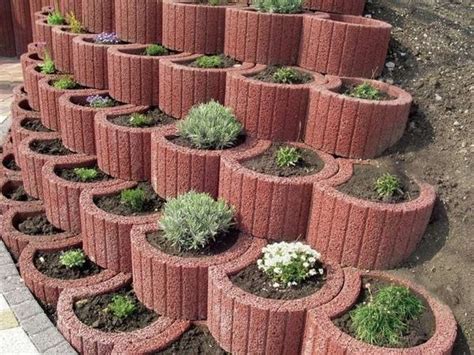 These beds were built by jon hughes on gardenweb. Retaining wall ideas - concrete planters as a supporting structure in garden