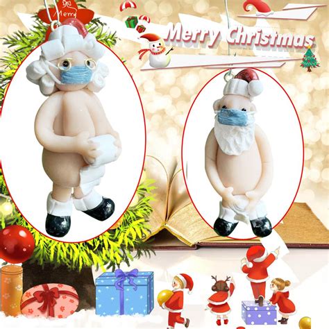 Buy MJ Naughty Santa Christmas Ornament Stocking Cap Santa Ornament Naked Santa At Affordable