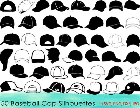 50 Baseball Cap Svg Bundlebaseball Cap Clipartbaseball Cap Etsy