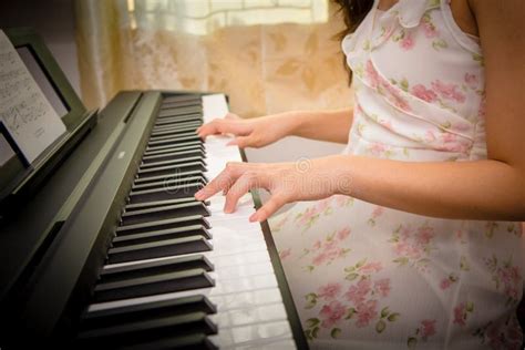 Woman Hands Playing Piano Stock Photo Image Of Instrument 67771300