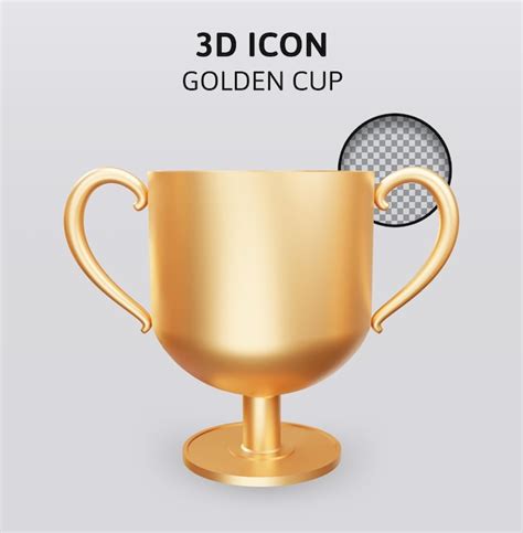 Premium Psd Golden Cup 3d Icon Rendering Illustration
