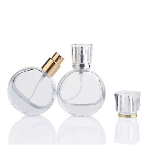 Wholesale Empty Portable Women Perfume Glass Bottles Women Flat Round