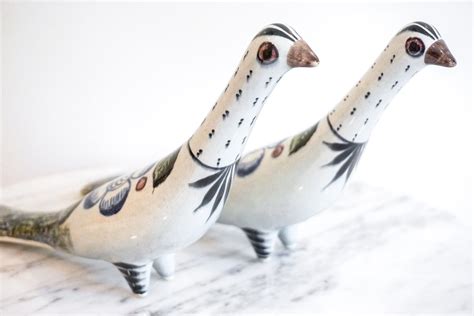 Set Of 2 Vintage Hand Painted Ceramic Birds Etsy Hand Painted