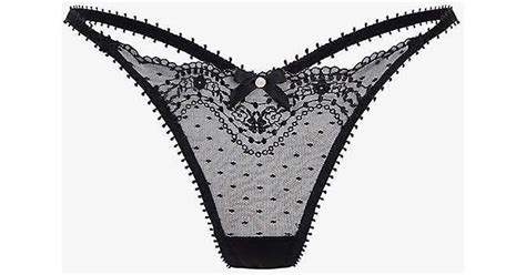 Agent Provocateur Yuma Low Rise Stretch Mesh Thong Xx In Black Lyst Canada