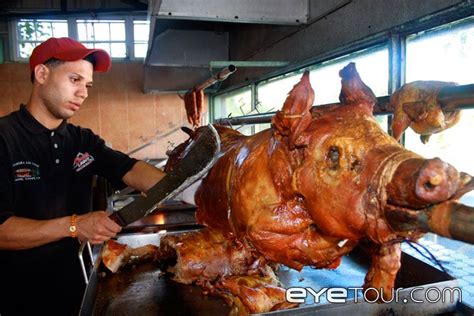 Lechon Asado Roasted Pig In The Little Town Of Guavate Puerto Rico