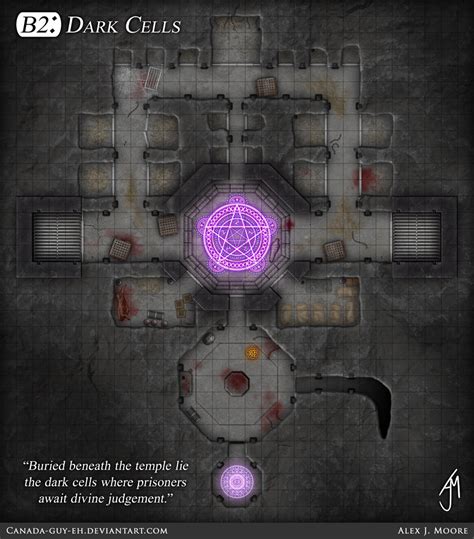 Drow Temple B Dark Cells By Canada Guy Eh On Deviantart Dungeon Maps Fantasy Map