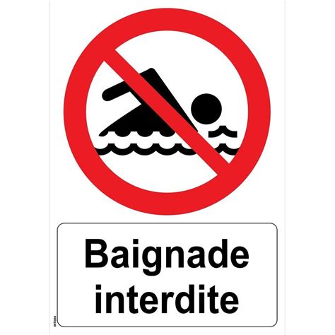 Panneau Baignade Interdite Pvc A Marque Mondial Extincteur