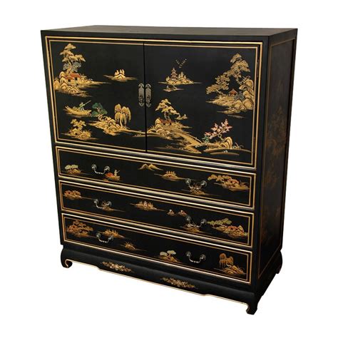 Shop Oriental Furniture Lacquer Black 3 Drawer Dresser At
