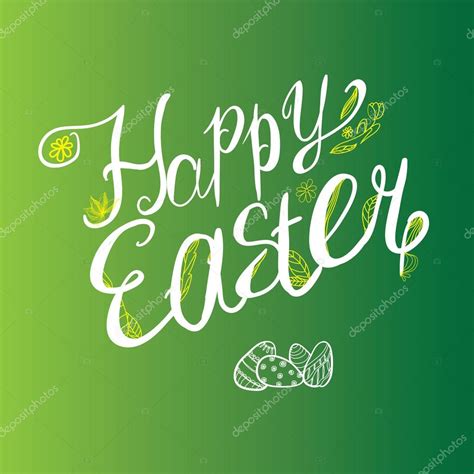 Hand Written Easter Phrases Greeting Card Text Templates With E Stock