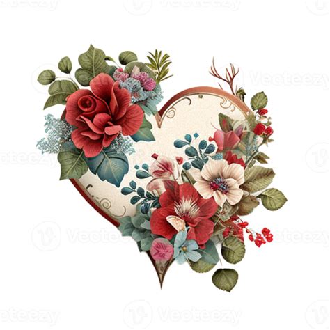 Flowers Heart Valentines Day Clipart 18929827 Png
