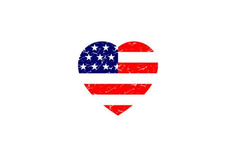 American Flag In Rustic Heart Vector Graphic By Quatrovio · Creative