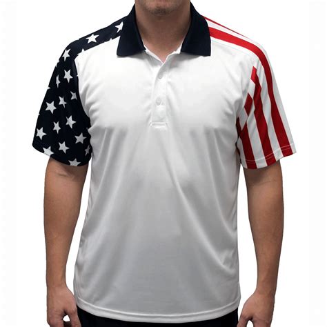 The Flag Shirt Mens Stars And Stripes Polo Golf Shirt In Red White And
