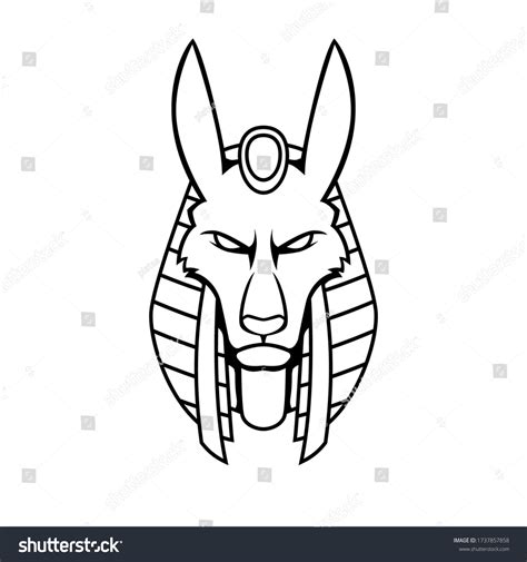 Anubis Egyptian God Mythology Head Outline Stock Vector Royalty Free 1737857858 Shutterstock
