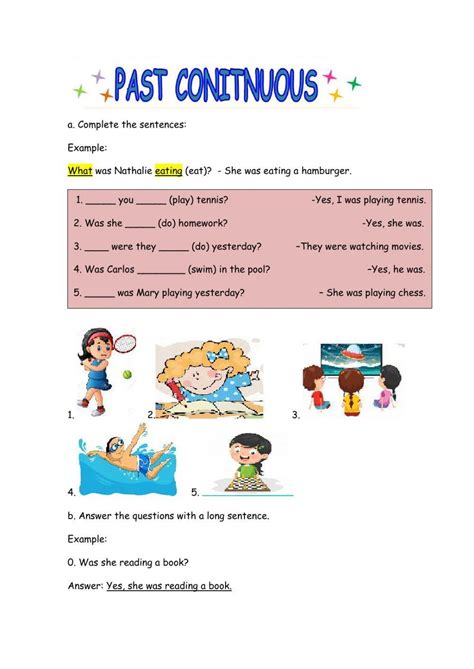 Past Continuous Questions Worksheet Live Worksheets