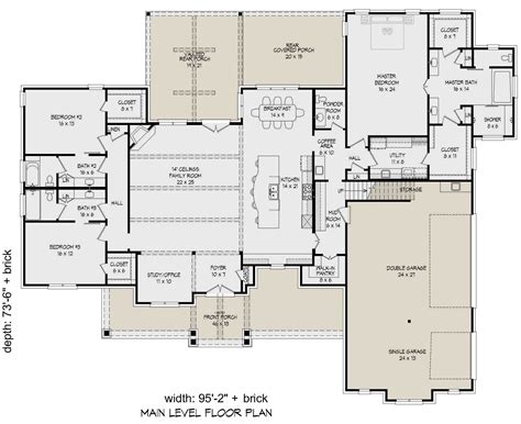 Ranch Plan 3500 Square Feet 3 Bedrooms 35 Bathrooms 940 00172