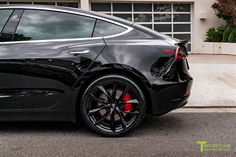 Black Tesla Model 3 With Gloss Black 20 Tss Flow Forged Wheels By T S