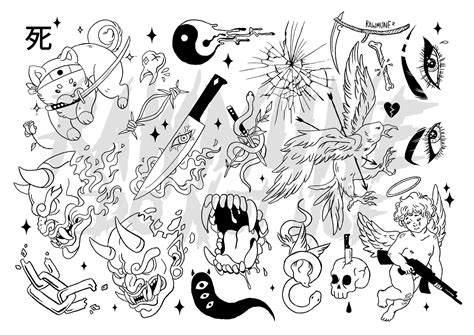 Discover More Than 55 Anime Tattoo Flash Sheet In Cdgdbentre