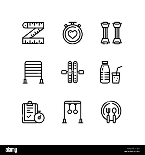 Workout Fitness Gym Icons For Web And Mobile Design Pack 5 Stock