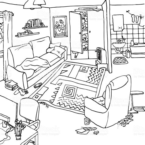 Messy Room Coloring Pages