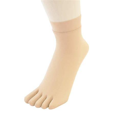 Legwear Plain Nylon Ankle Toe Socks By Toetoe