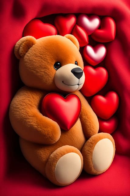 Download Ai Generated Teddy Bear Hearts Royalty Free Stock Illustration Image Pixabay