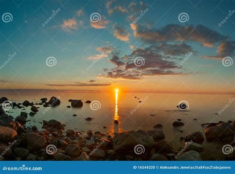 Sunset View Over Baltic Sea Stock Photo Image Of Beach Scenics 16544320