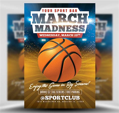 March Madness Basketball Flyer Template Flyerheroes