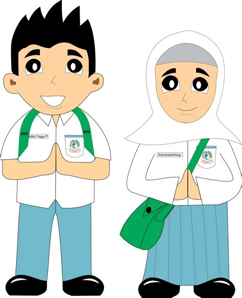 Gambar Kartun Muslimah Di Sekolah Top Gambar