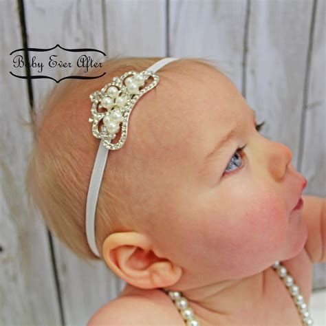 Baby Tiara Rhinestone Pearl Headband Babyeverafter