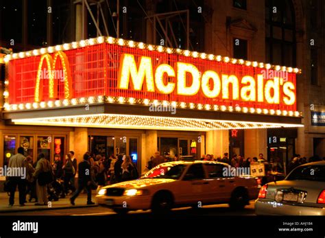 Mcdonalds Restaurant In Times Square Manhattan New York City Usa