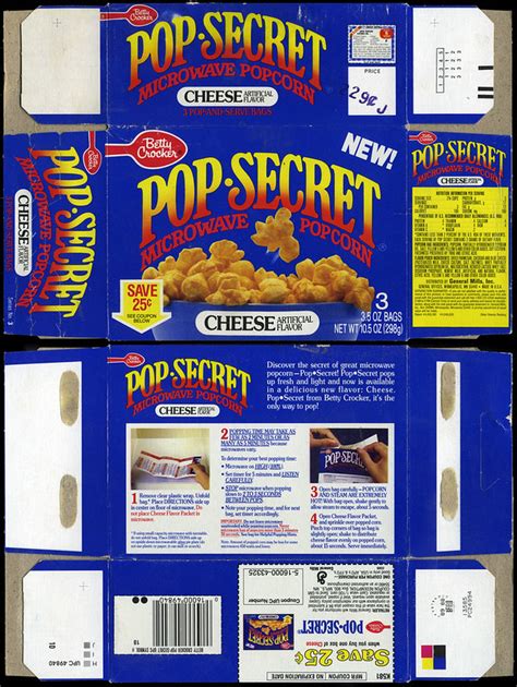 Betty Crocker Pop Secret Microwave Popcorn Cheese Flavor New Box