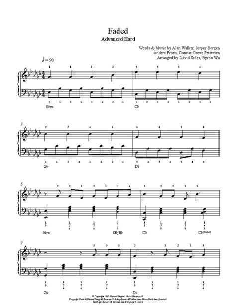 For piano solo with mp3 preview. Faded by Alan Walker Piano Sheet Music | Advanced Level ...