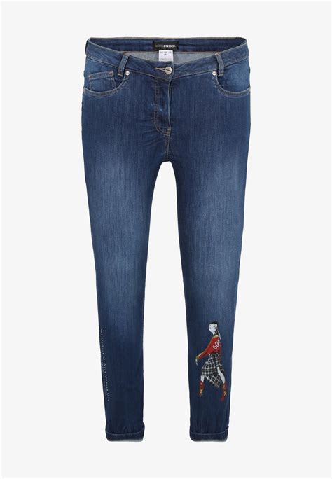Doris Streich Mit Print Jeans Skinny Fit Blaublue Zalandode