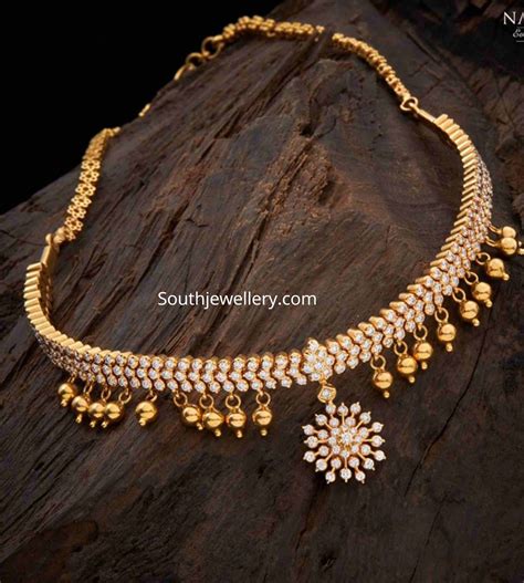 Traditional Diamond Choker Indian Jewellery Designs
