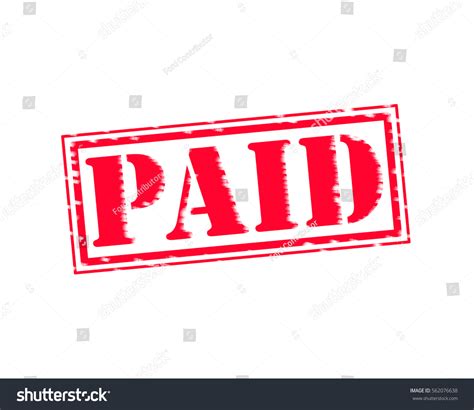 Paid Red Stamp Text On White Stock Illustration 562076638 Shutterstock