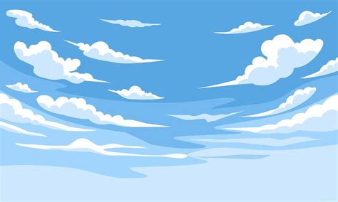 Ilustración Vectorial Cielo Azul Con Nubes Blancas Como Fondo O