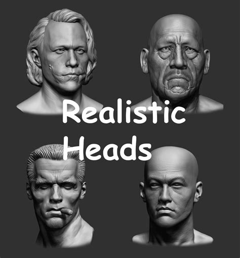 Realistic Heads Collection 3d Model Cgtrader