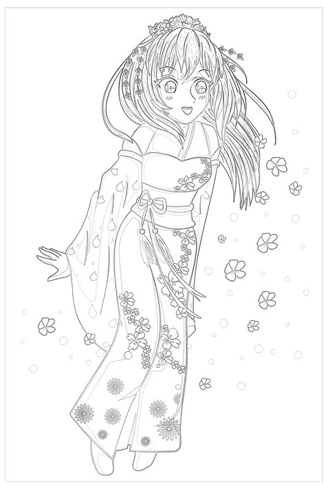 Kawaii Anime Girl Coloring Page Mimi Panda Coloring Home The Best
