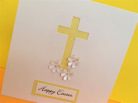 Easter Card Religious Easter Card Easter Cross Paper Cut Etsy