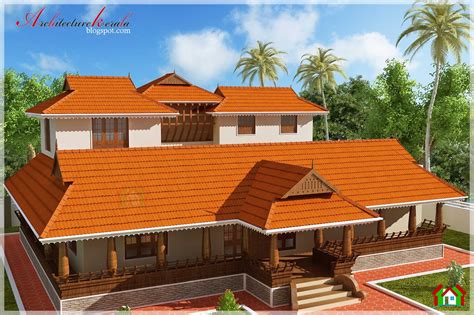 Nalukettu Style Kerala House Elevation