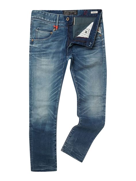 Replay Masig Tapered Slim Fit Denim Jeans In Blue For Men Denim Mid
