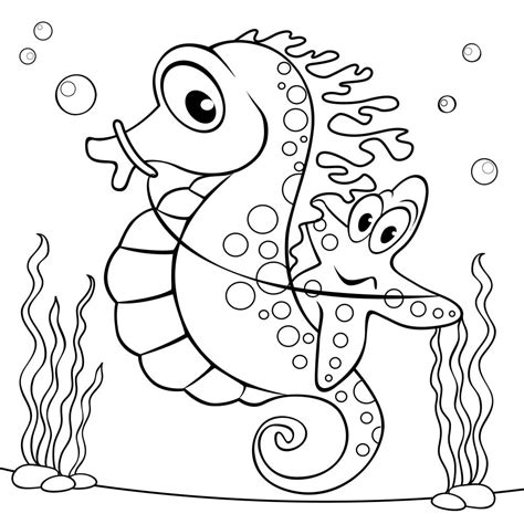 Seahorse Coloring Pages To Print Home Interior Design