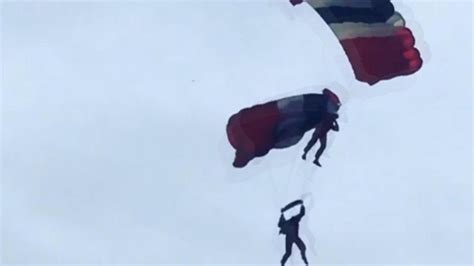 Teammate Saves Fellow Serviceman After His Parachute Fails In England