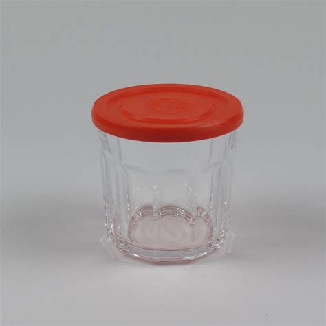 French Glass Jar With Red Plastic Lid Black Bough Ludlow
