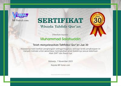 Contoh Piagam Penghargaan Tahfidz Qur An Keith Wright