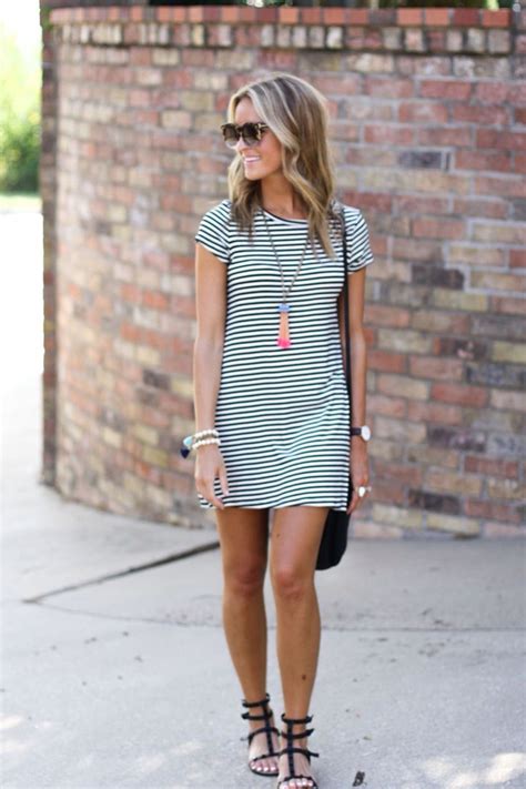 summer sandals to wear this season glam radar striped t shirt dress fashion cute outfits