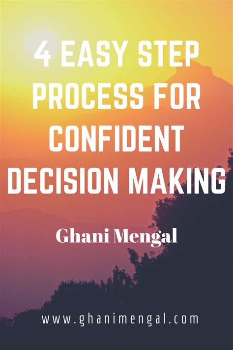4 Easy Step Process For Confident Decision Making In 2020 Decision Making Self Help Easy Step