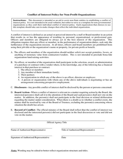 Conflict Of Interest Policy 15 Examples Format How To Properly Pdf